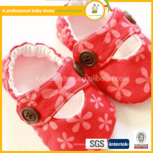 Zapatos de bebé recién nacidos suaves únicos de la tela de algodón del OEM